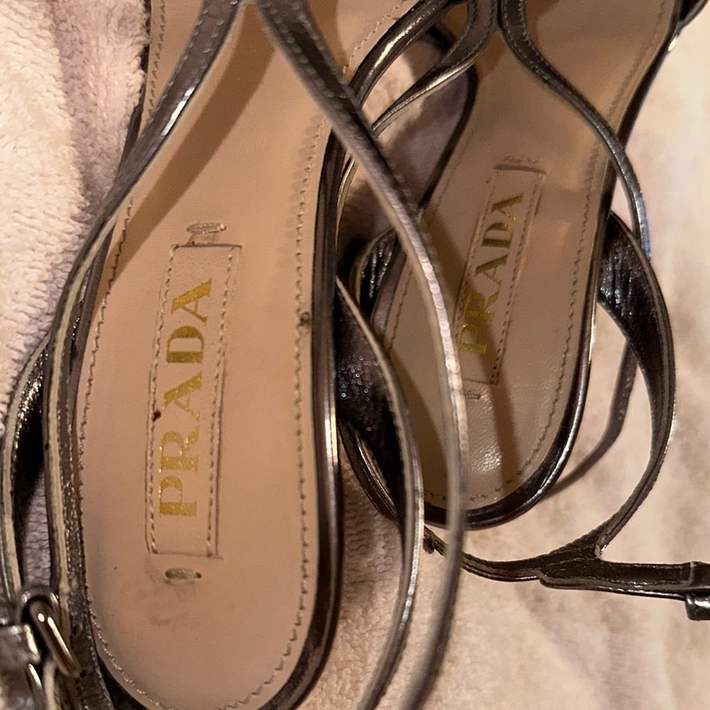 Prada Women's Metallic Silver Heels - Picture 5 of 5